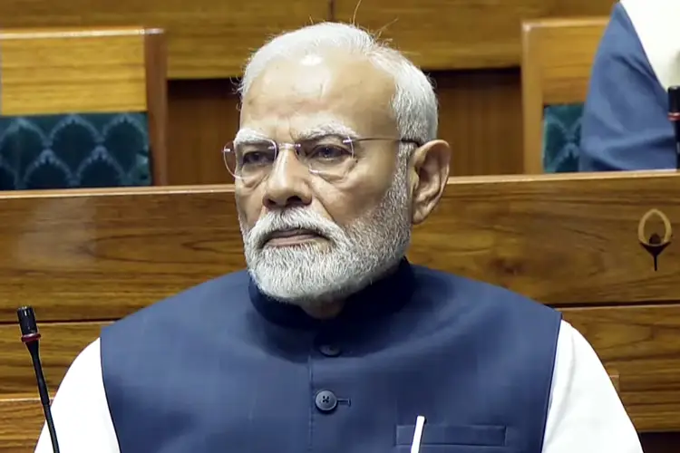 Prime Minister Narendra Modi in the Lok Sabha during debate on Operation Sindoor