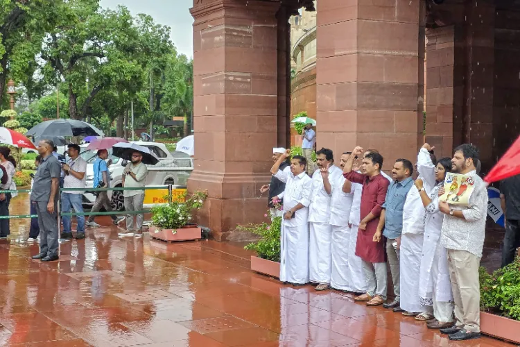 INDIA bloc MPs protest against Special Intensive Revision (SIR) of electoral rolls in Bihar, during the Monsoon Session of Parliament (file)