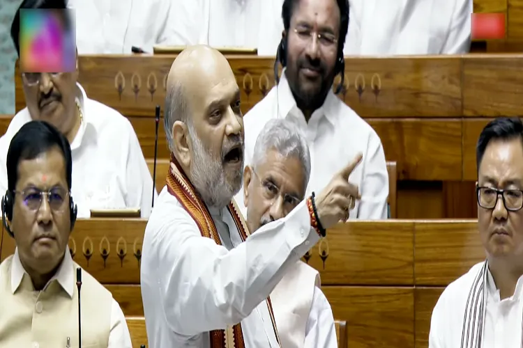 Union Home Minister Amit Shah speaks during the discussion on Operation Sindoor in the Lok Sabha, during the Monsoon Session of Parliament