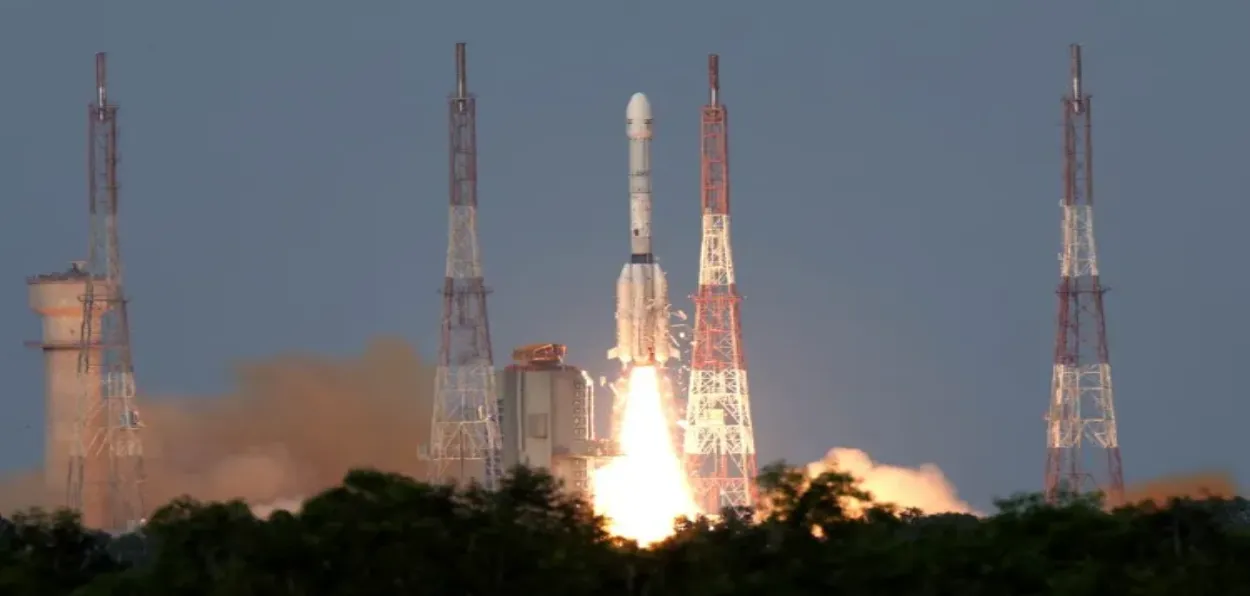 NISAR taking off from Sriharikota (X of ISRO)