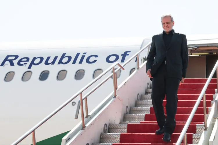 Iranian President Masoud Pezeshkian arrived in Pakistan