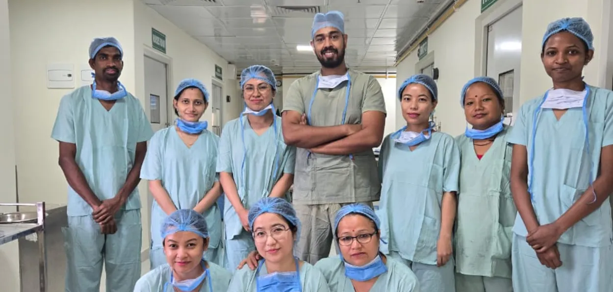 Dr Asif Iqbal (in the center) with his team at BBCI hospital, Guwahati