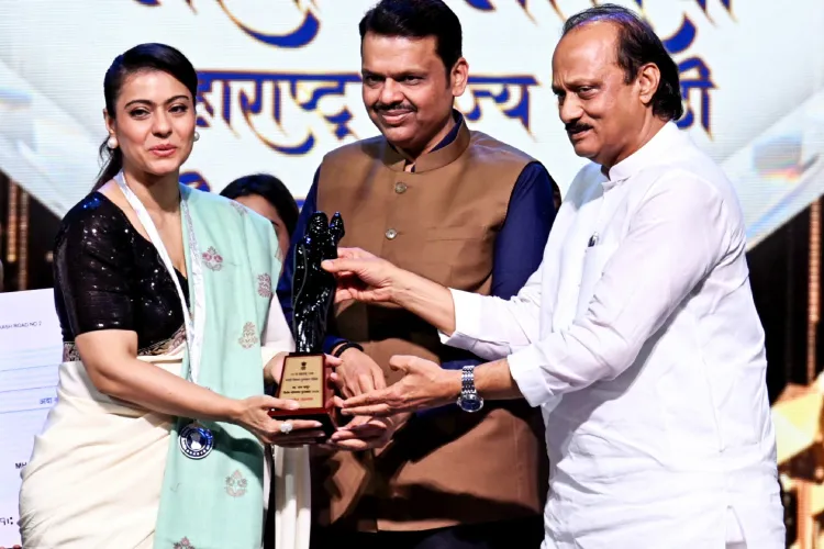 Maharashtra Chief Minister Devendra Fadnavis (center) with Deputy Chief Minister Ajit Pawar