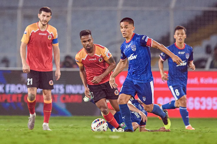 Bengaluru FC's Sunil Chhetri in action during the Indian Super League match against East Bengal, earlier in 2025 (file)