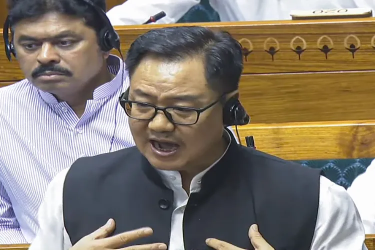 Union Minister Kiren Rijiju speaks in Lok Sabha during the Monsoon Session of Parliament (file)