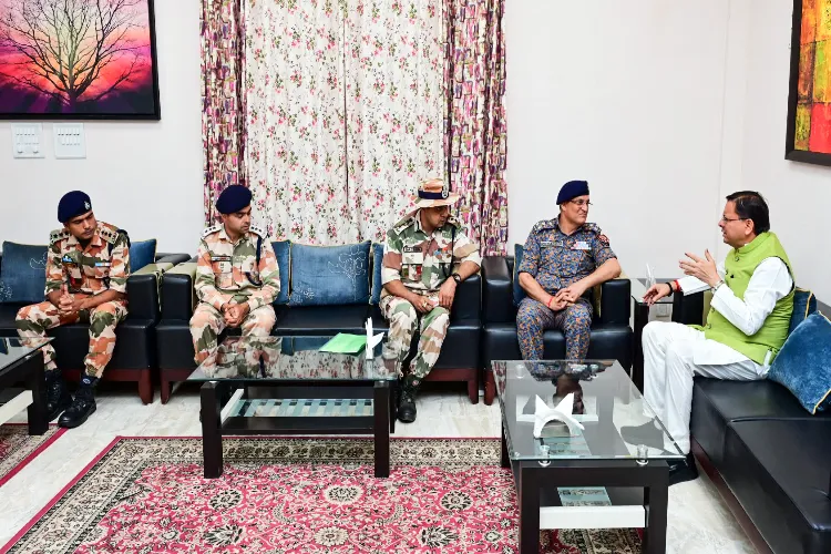 Uttarakhand Chief Minister Pushkar Singh Dhami holds a meeting with officials of NDRF and ITBP to review the ongoing rescue operation in Dharali (file)