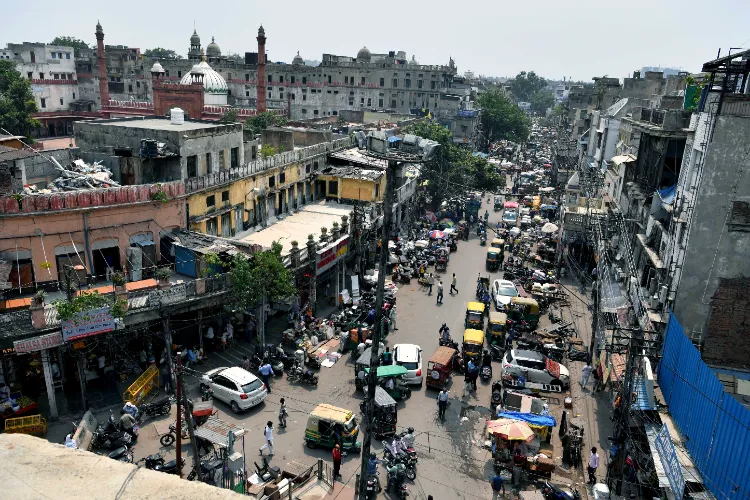 An aerial view of Khari Baoli Market in Old Delhi (file)