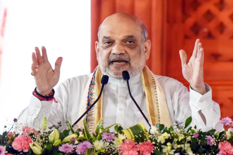 Union Home Minister Amit Shah addresses the gathering during a public meeting (file)