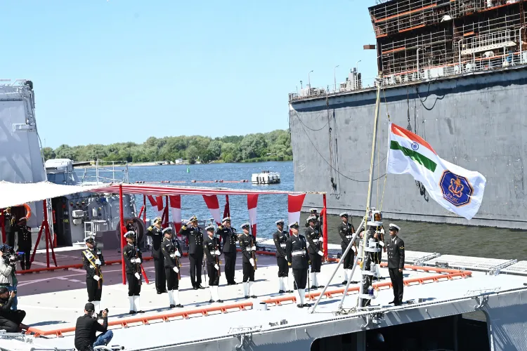  Commissioning ceremony of INS Tamal (F71), an eighth frigate in the series of Project 1135.6, by the Indian Navy underway, at Yantar Shipyard in Kaliningrad (file)