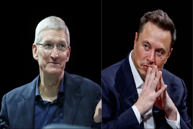 Apple CEO Tim Cook and SpaceX, Tesla and X owner Elon Musk