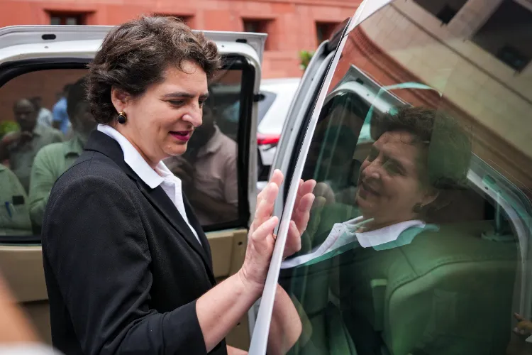 Congress MP Priyanka Gandhi Vadra during the Monsoon session of Parliament