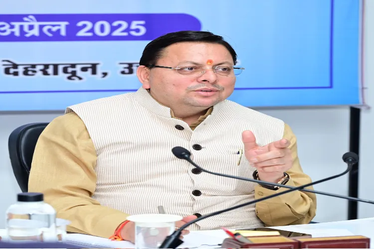 Uttarakhand Chief Minister Pushkar Singh Dhami in a meeting