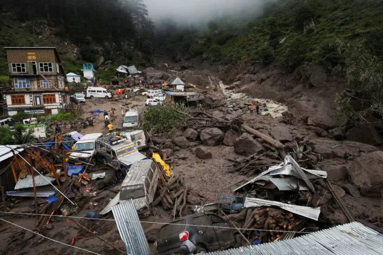 Damage caused by flash floods in Kishtwar (file)