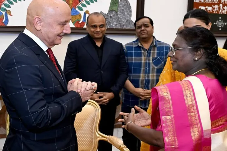 Indian Actor and Director Anupam Kher with President Droupadi Murmu (file)