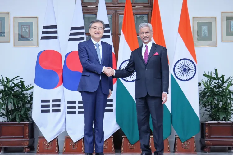 South Korean Foreign Minister Cho Hyun with EAM Dr S Jaishankar