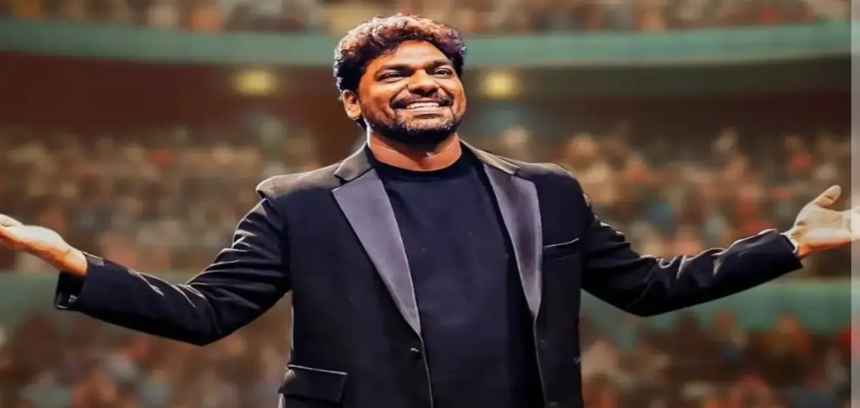 Zakir Khan on the stage of Madison square garden, New York, USA