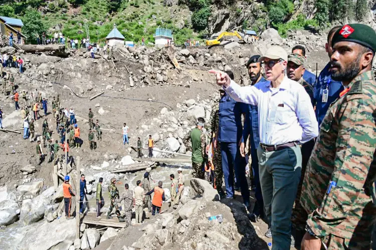 Omar Abdullah visits Kishtwar district after a sudden flash flood