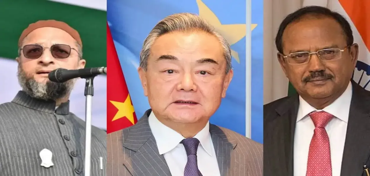 Asaduddin Owais , Wang Yi and Ajit Dowal