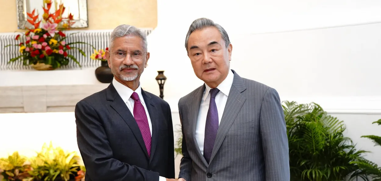 External Affairs Minister Dr S Jaishankar welcoming Chinese Foreign Minister Wang YI in New Delhi