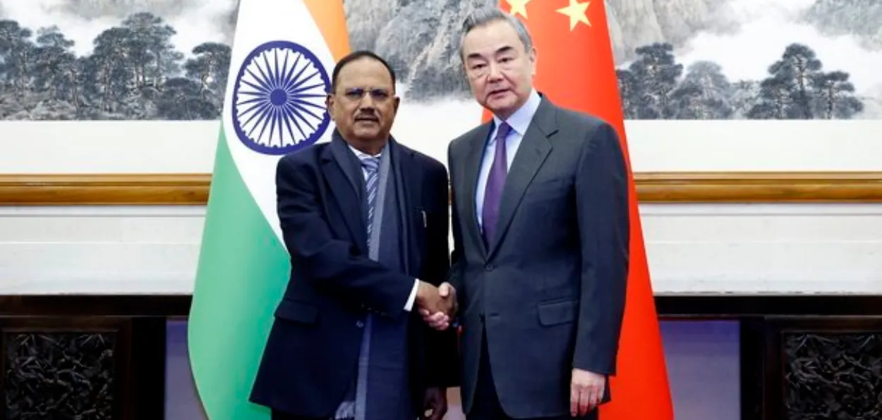 Chinese Foreign Minister Wang Yi and NSA Ajit Doval in Beijing (File)