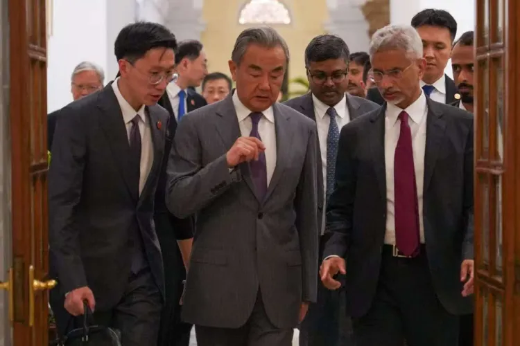 Chinese Vice Foreign Minister Wang Yi  with India's External Affairs Minister Dr. S Jaishankar in Delhi