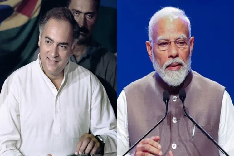 PM Modi and Late former PM Rajiv Gandhi (file)