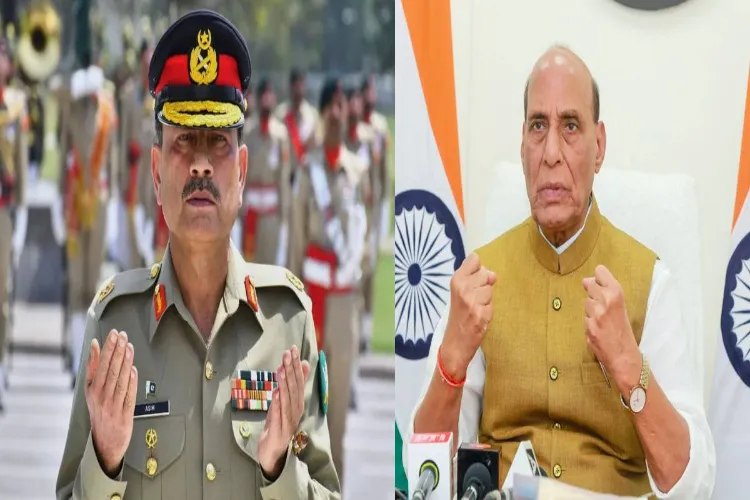 Defense Minister Rajnath Singh and Pak Army Chief Asim Munir 