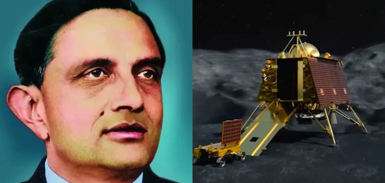Dr Vikram Sarabhai and Vikram Lander of Chandrayaan 3