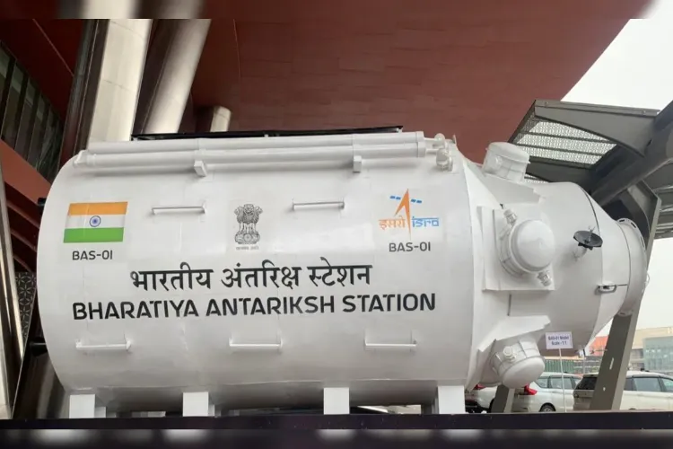 Model of Bharatiya Antariksh Station unveiled by ISRO in Delhi (file)
