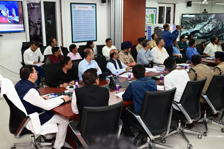 Uttarakhand Chief Minister Pushkar Singh Dhami with officials