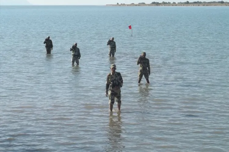 BSF personnel in the Kori Creek, Gujarat