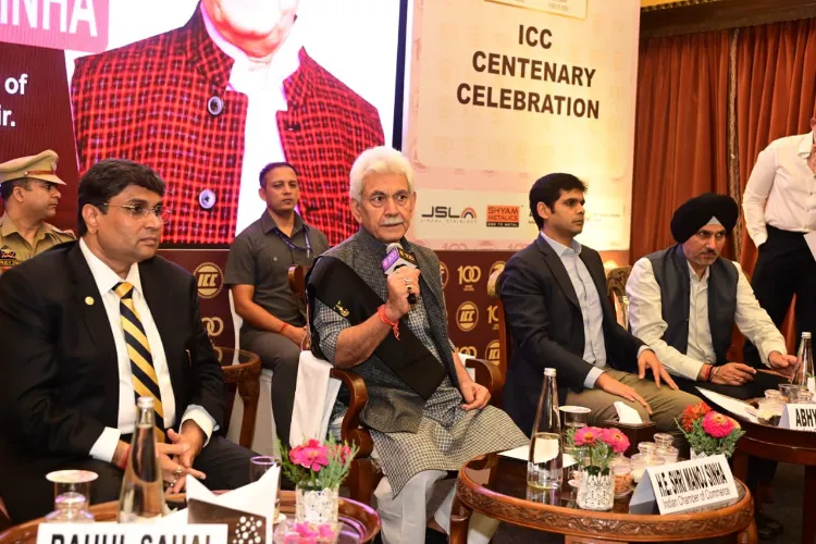 J&K Lt Governor Manoj Sinha speaking at the ICC function in Srinagar