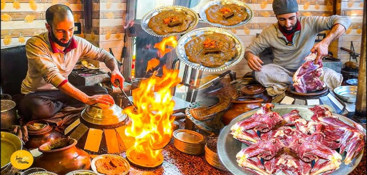 Cooks preparing Wazwan, the multi-cuisine platter 