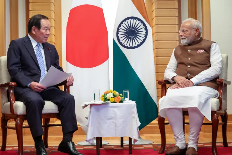 Prime Minister Narendra Modi with Speaker of Japan's Parliament Fukushiro Nukaga 
