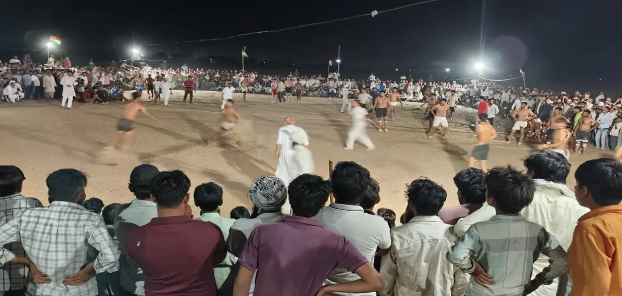 A wrestling competition under Khelo Mewat