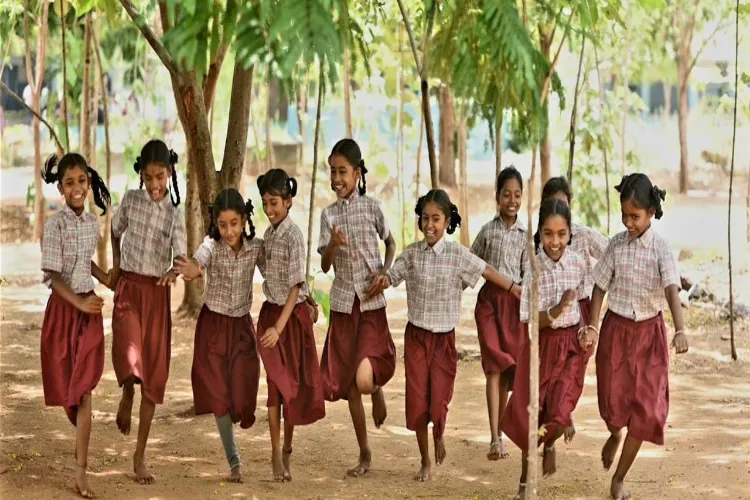 Students in a rural Telangana playing (Representational image)
