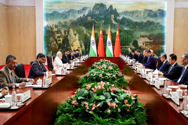Prime Minister Narendra Modi during a meeting with Chinese President Xi Jinping, in Tianjin