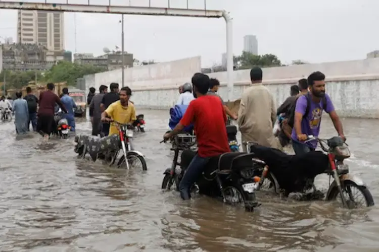 Flooded streets of Karachi, Pakistan