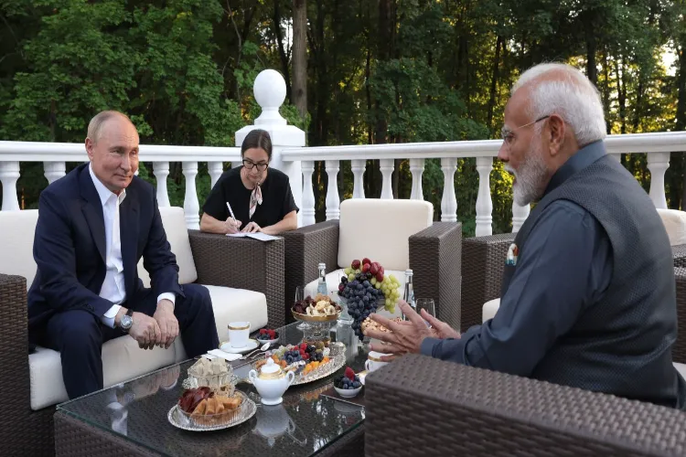 Prime Minister Narendra Modi with Russian President Vladimir Putin