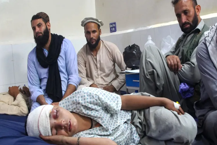 People injured after an earthquake in Afghanistan