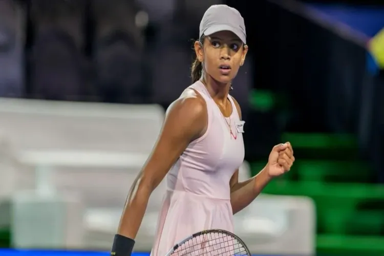Indian tennis player Maaya Rajeshwaran Revathi 
