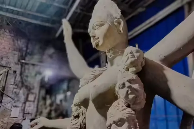 Goddess Durga sculpture made in Kolkata