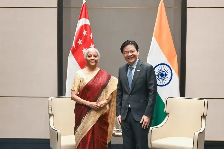 Singapore Prime Minister Lawrence Wong with FM Nirmala Sitharaman 