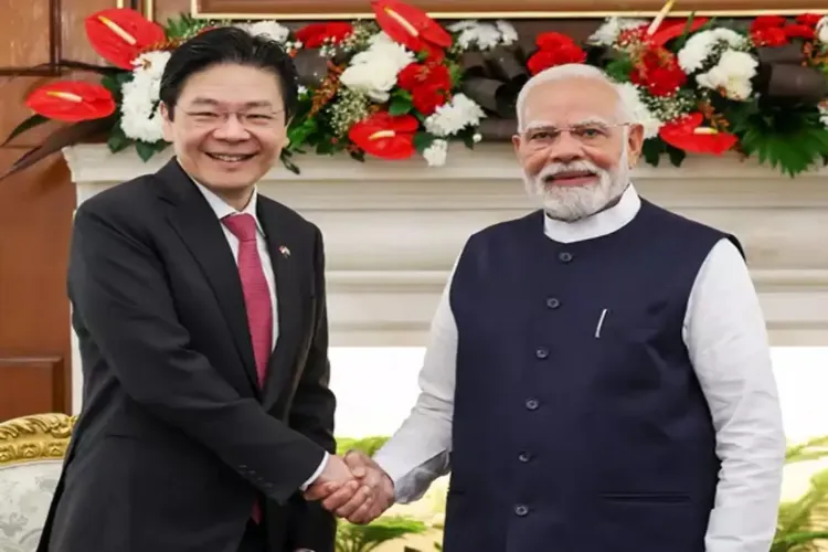 PM Modi in a joint Press Conference with Singaporean Prime Minister Lawrence Wong