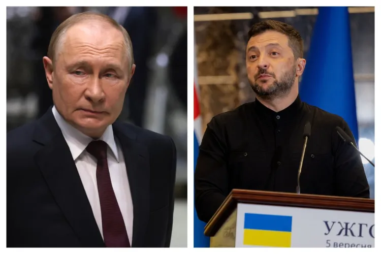 Presidents Vladimir Putin and Volodymyr Zelenskyy 