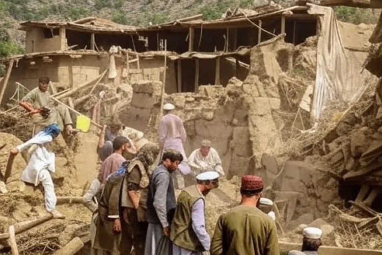 An earthquake affected village in Afghanistan
