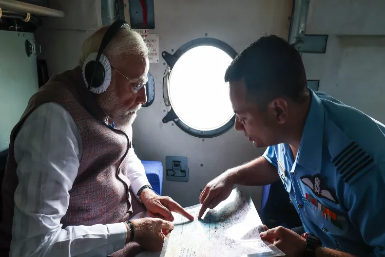 PM Modi undertook an aerial survey of flood-affected areas in Himachal Pradesh