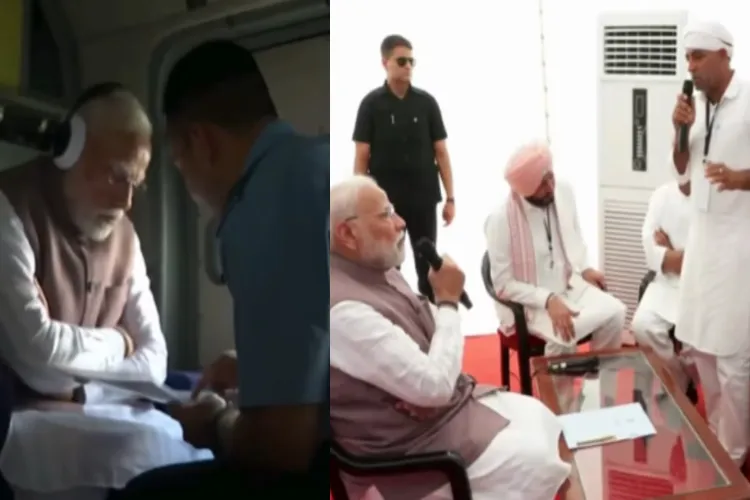 Prime Minister Narendra Modi conducted an aerial survey of flood-hit areas of Punjab