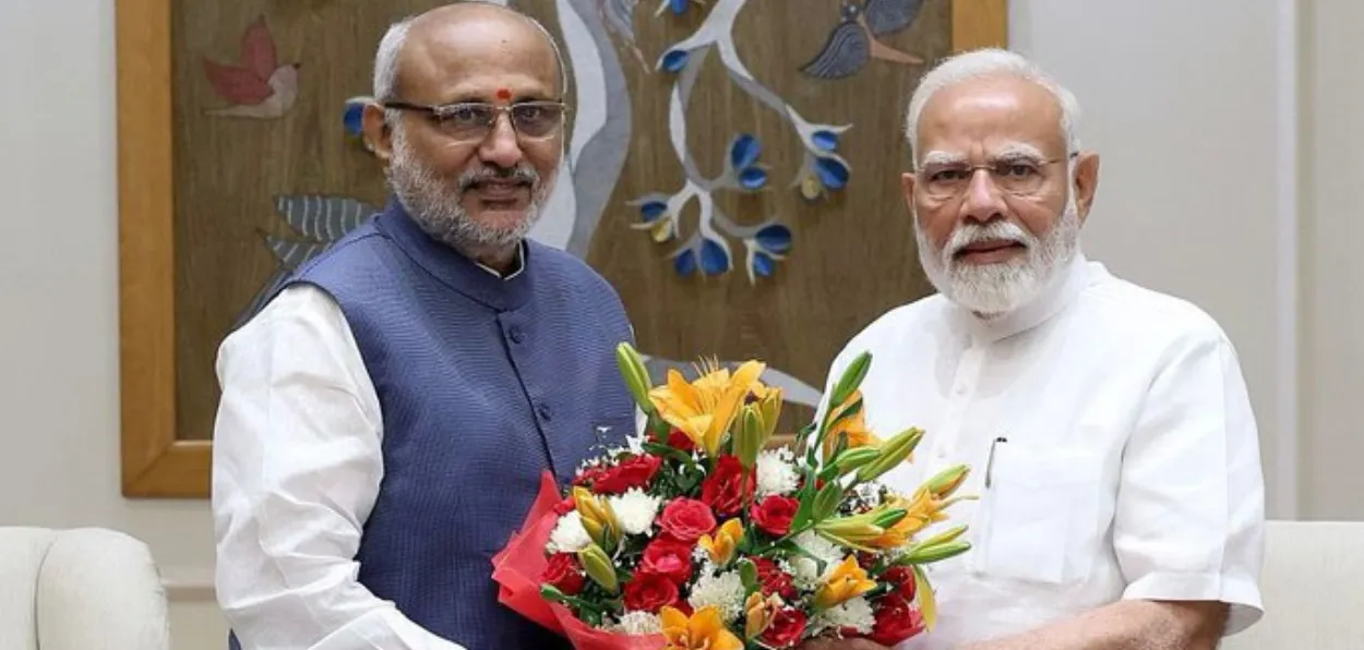 Vice-President elect CP Krishnan with Prime Minister Narendra  Modi (File)