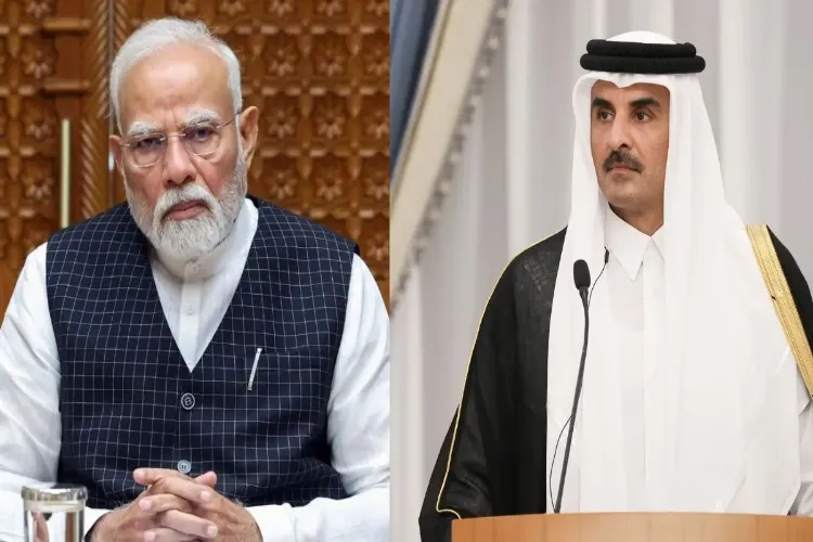 Prime Minister Narendra Modi and  Amir of Qatar, Sheikh Tamim Bin Hamad Al-Thani
